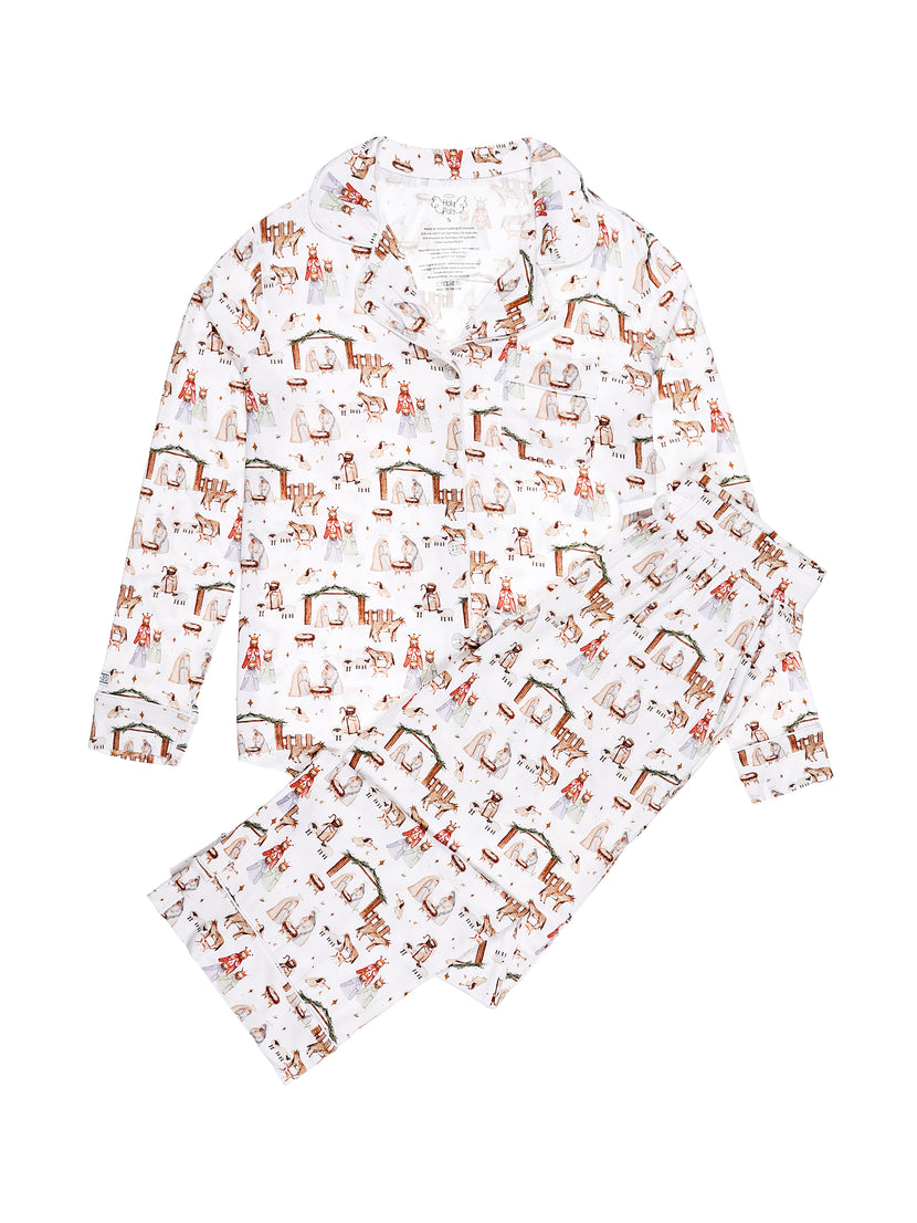 The First Noel Womens Notch Collar PJ Set Bamboo