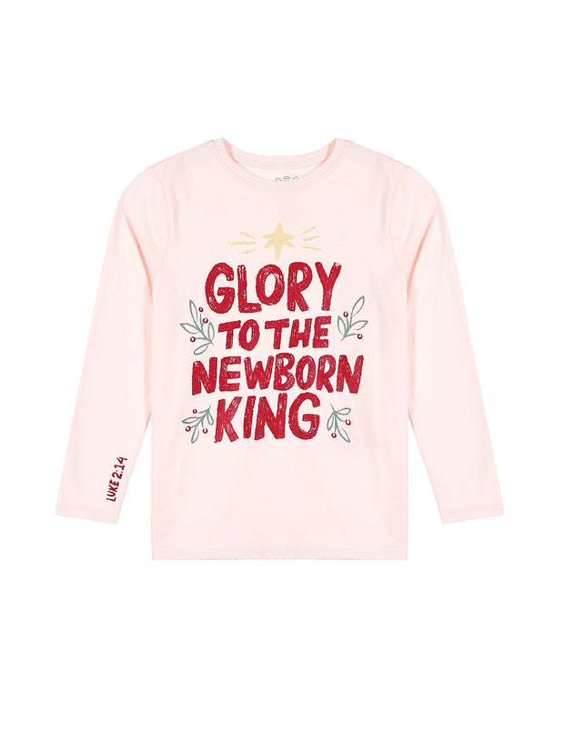 Kids Newborn King Pink T-Shirt Cotton | Long Sleeve