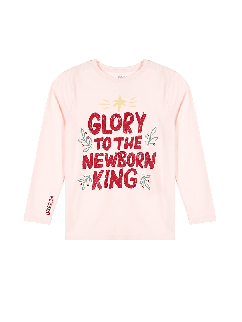Kids Newborn King Pink T-Shirt Cotton | Long Sleeve