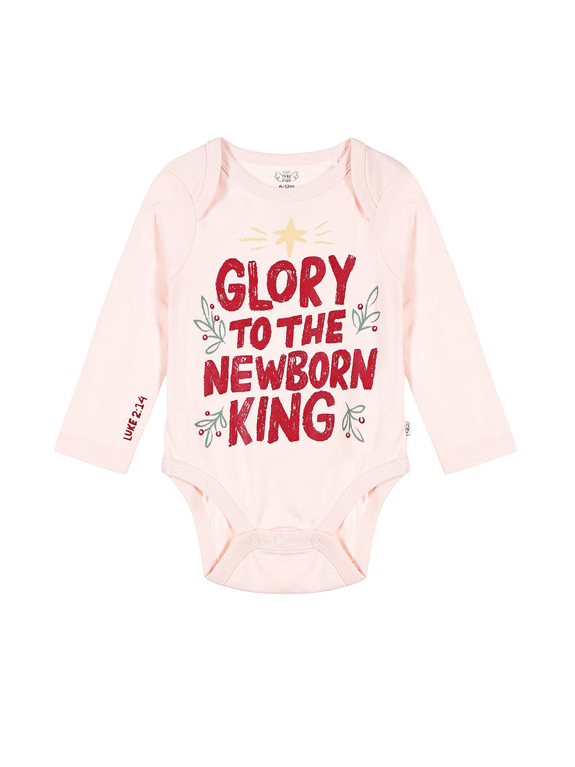 Baby Newborn King Pink Bodysuit Cotton | Long Sleeve