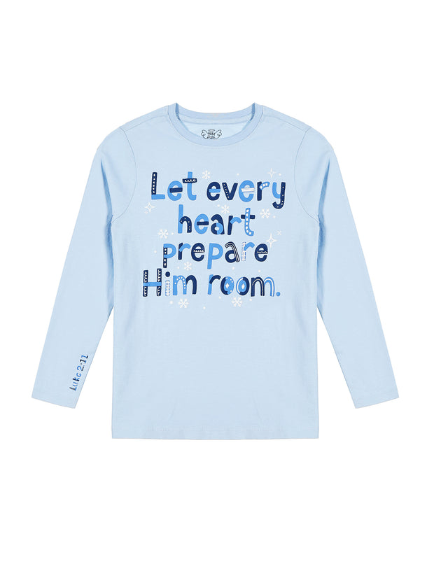 Kids Prepare Him Room T-Shirt Cotton | Long Sleeve