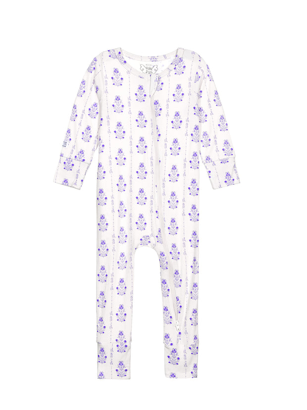 God is With You Floral PJ Footless Onesie Bamboo
