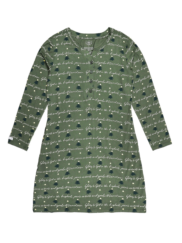 Glory to God Olive PJ Womens Nightgown Bamboo