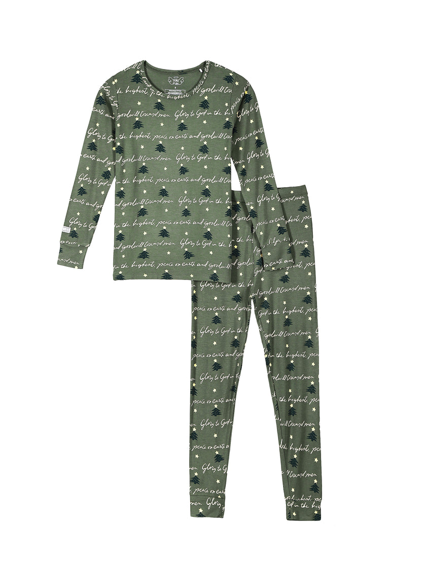 Glory to God Olive PJ Long Sleeve Set Bamboo