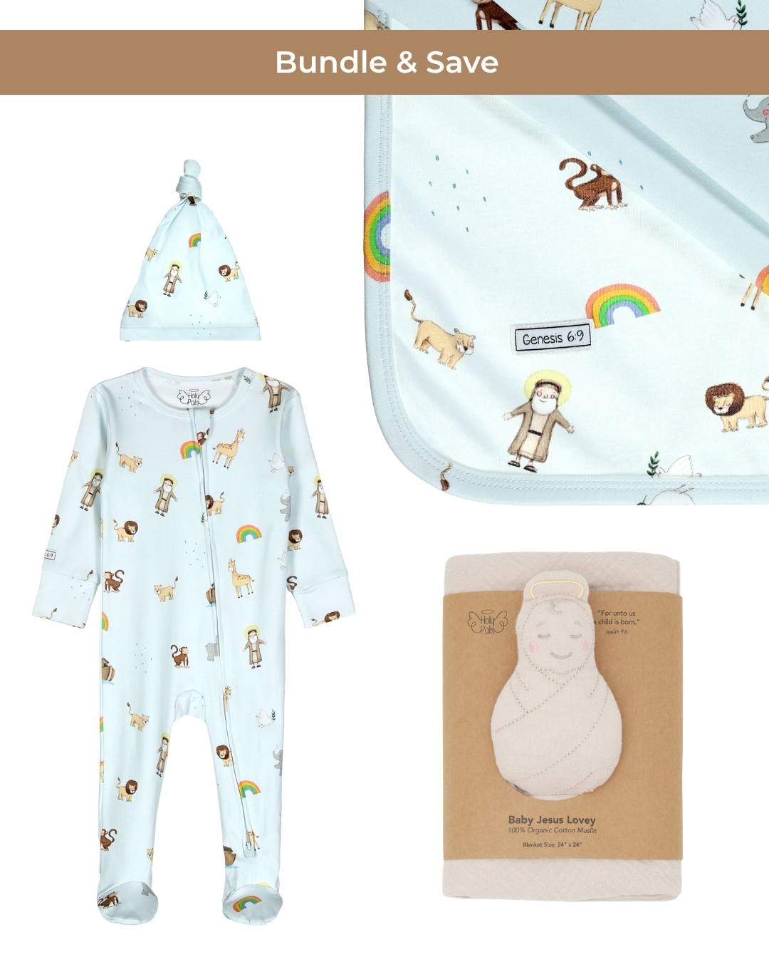 Blessed Beginnings Baby Boy Bundle - Noah & The Ark