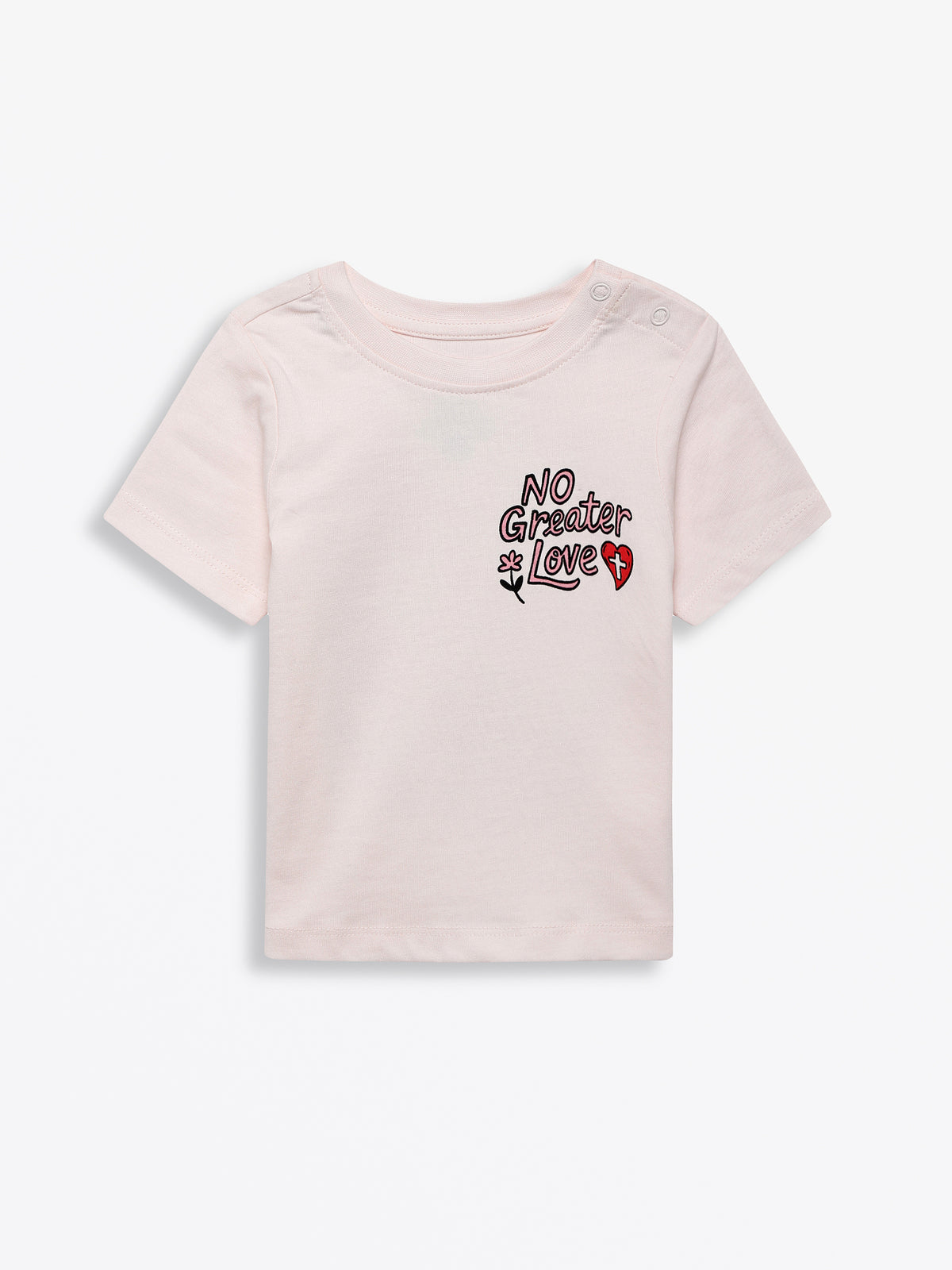 Baby No Greater Love Pink T-Shirt Cotton | Short Sleeve