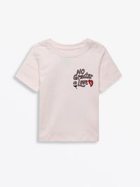 Baby No Greater Love Pink T-Shirt Cotton | Short Sleeve