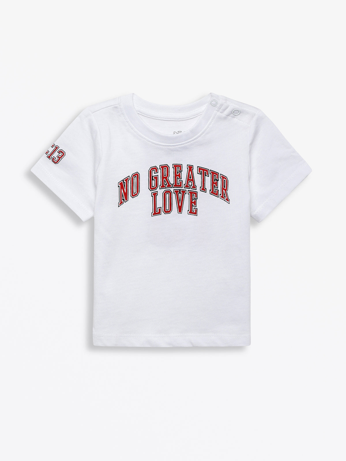 Baby No Greater Love White T-Shirt Cotton | Short Sleeve