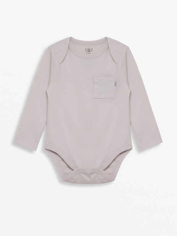 Orchid Prayer Pocket Long Sleeve Bodysuit Cotton