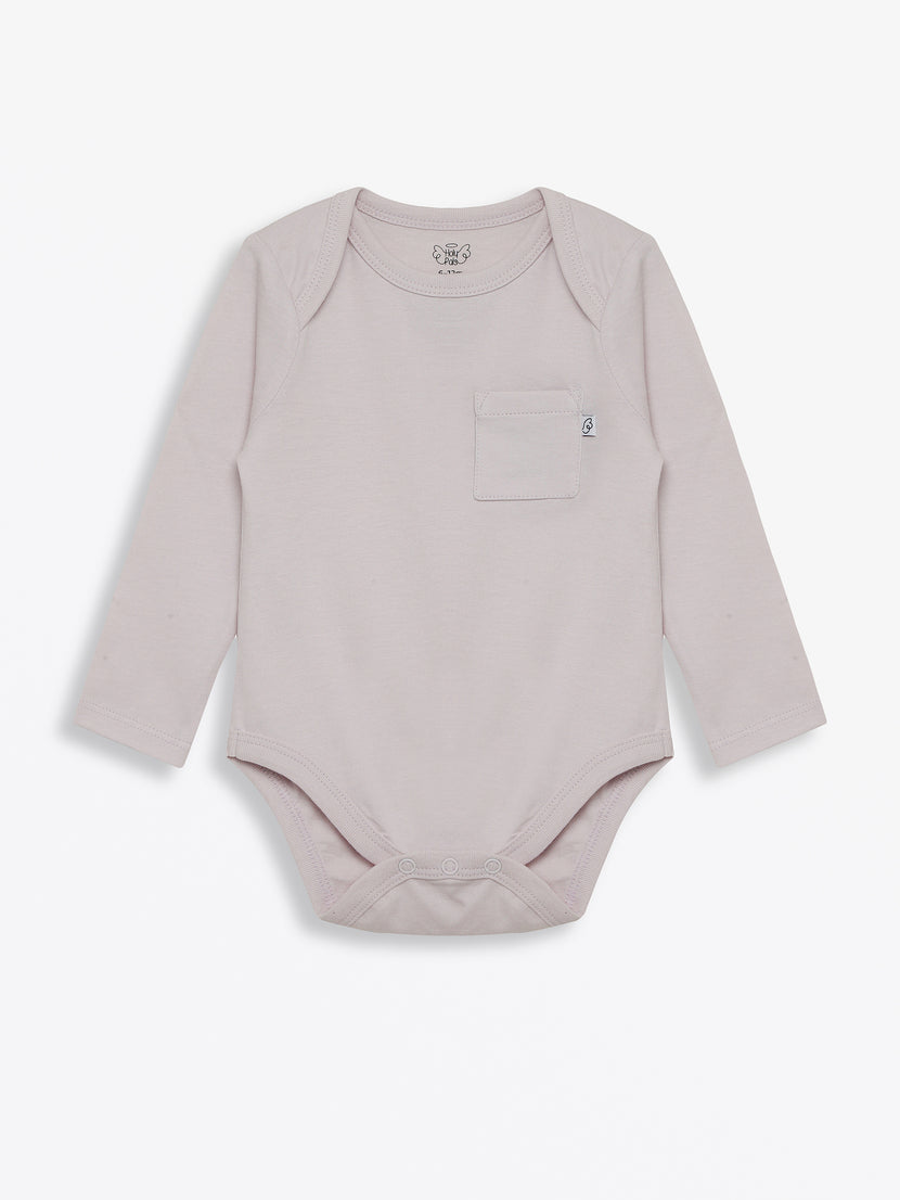 Baby Orchid Prayer Pocket Bodysuit | Long Sleeve
