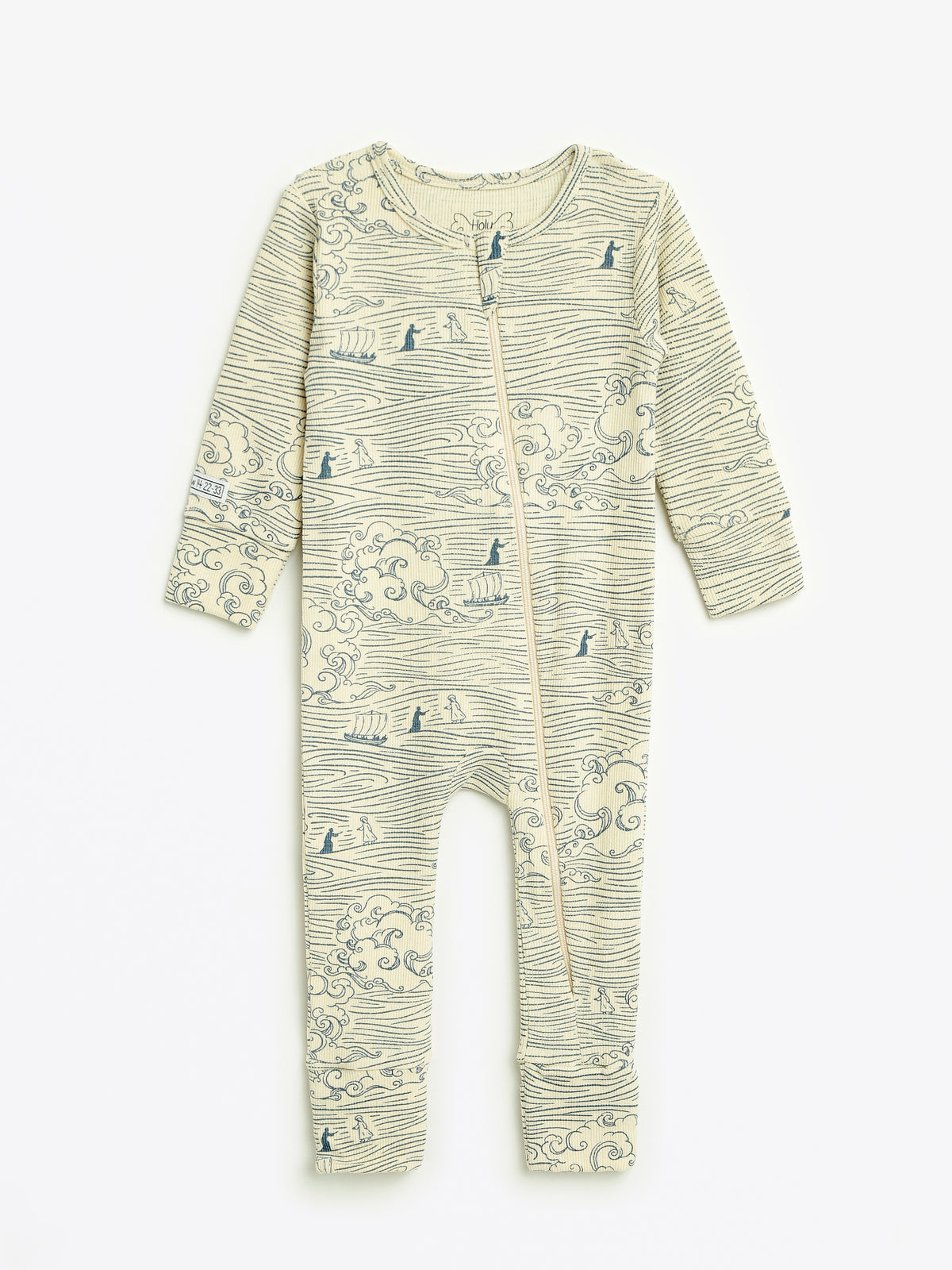 Walking on Water PJ Footless Onesie Ribbed Cotton/Bamboo Blend