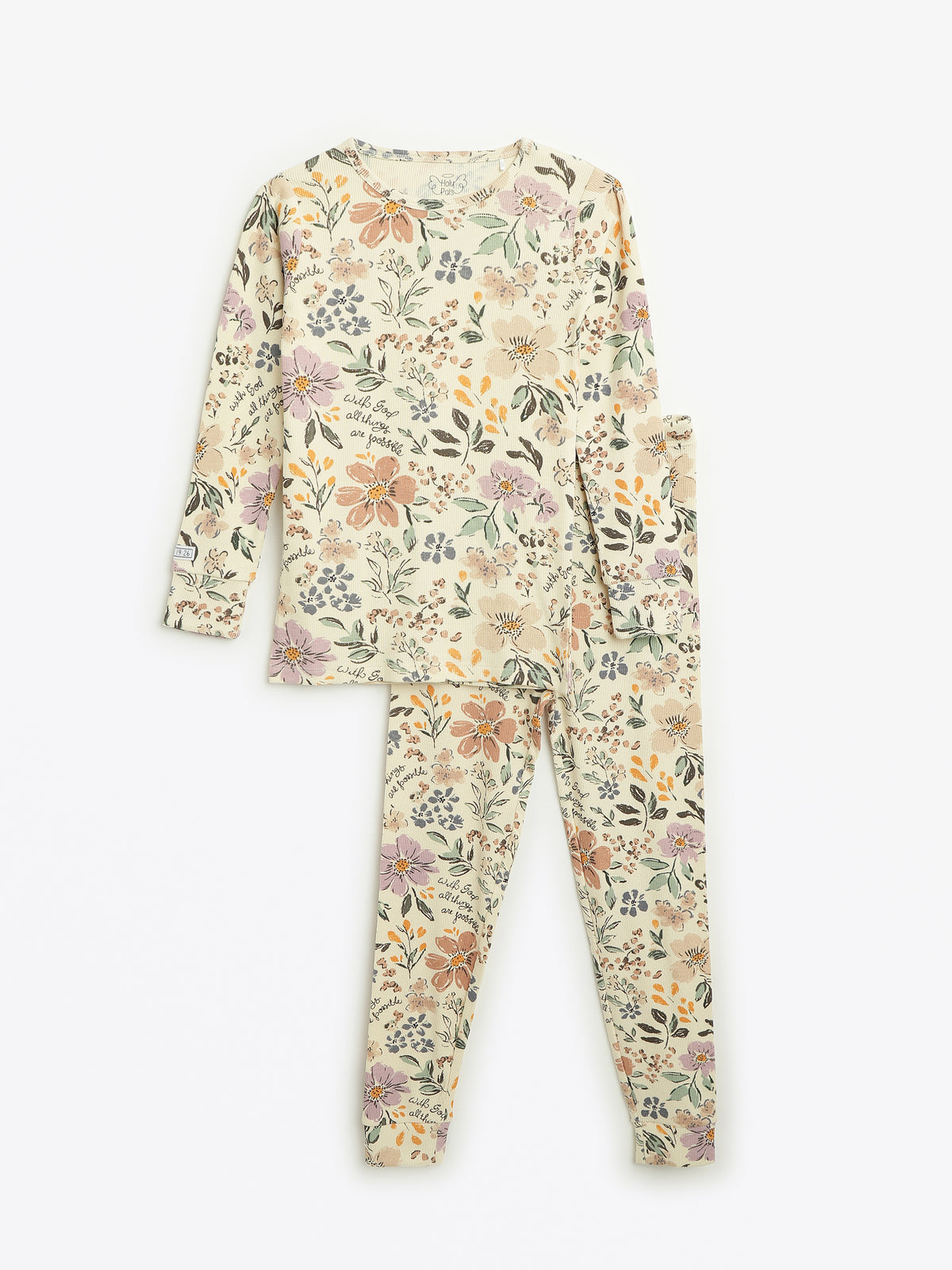 All Things Are Possible PJ Long Sleeve Set Ribbed Cotton/Bamboo Blend