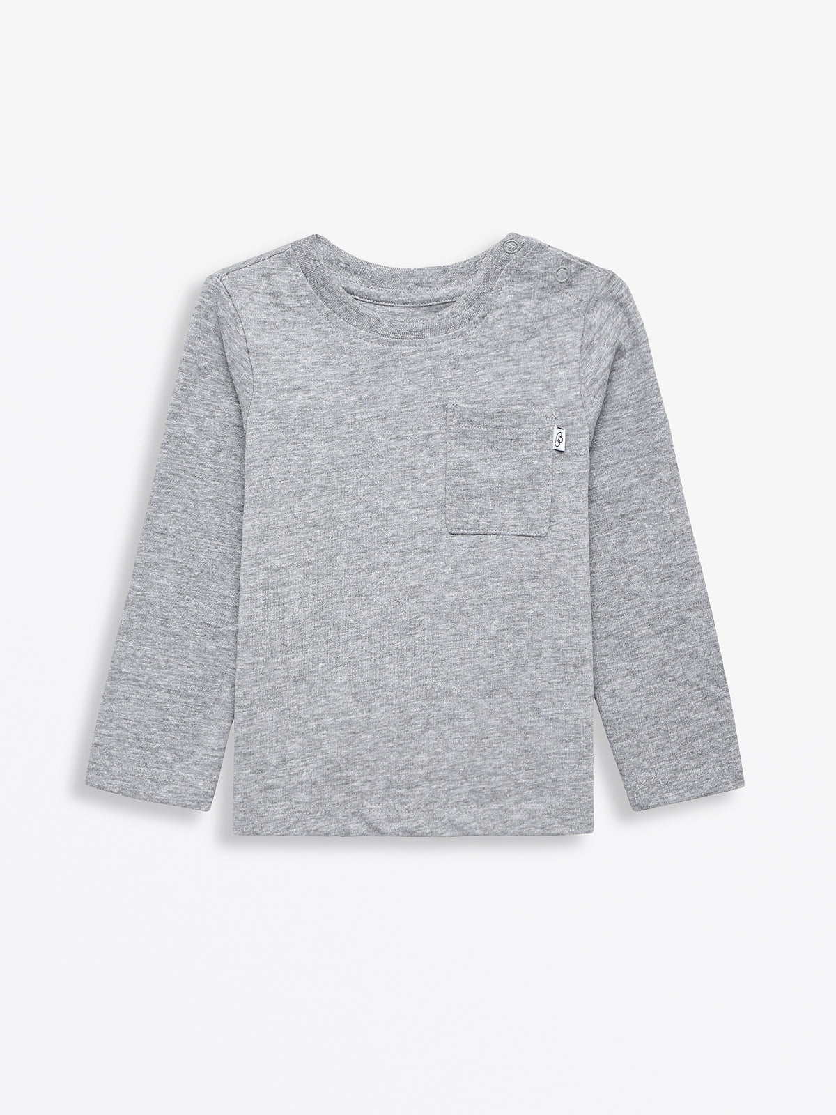 Baby Heather Gray Prayer Pocket T-Shirt Cotton | Long Sleeve