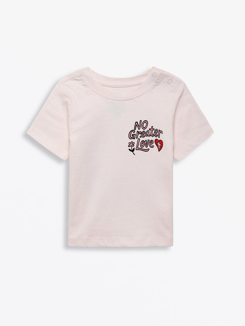 No Greater Love Pink Short Sleeve T-Shirt Cotton