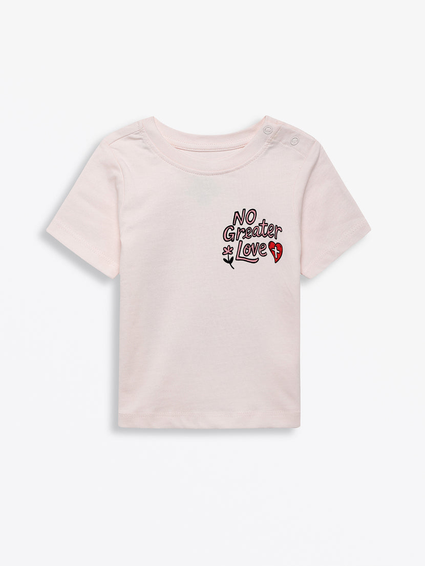 Kids No Greater Love Pink T-Shirt Cotton | Short Sleeve