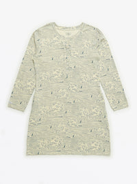 Walking on Water Womens Nightgown PJ Ribbed Cotton/Bamboo Blend