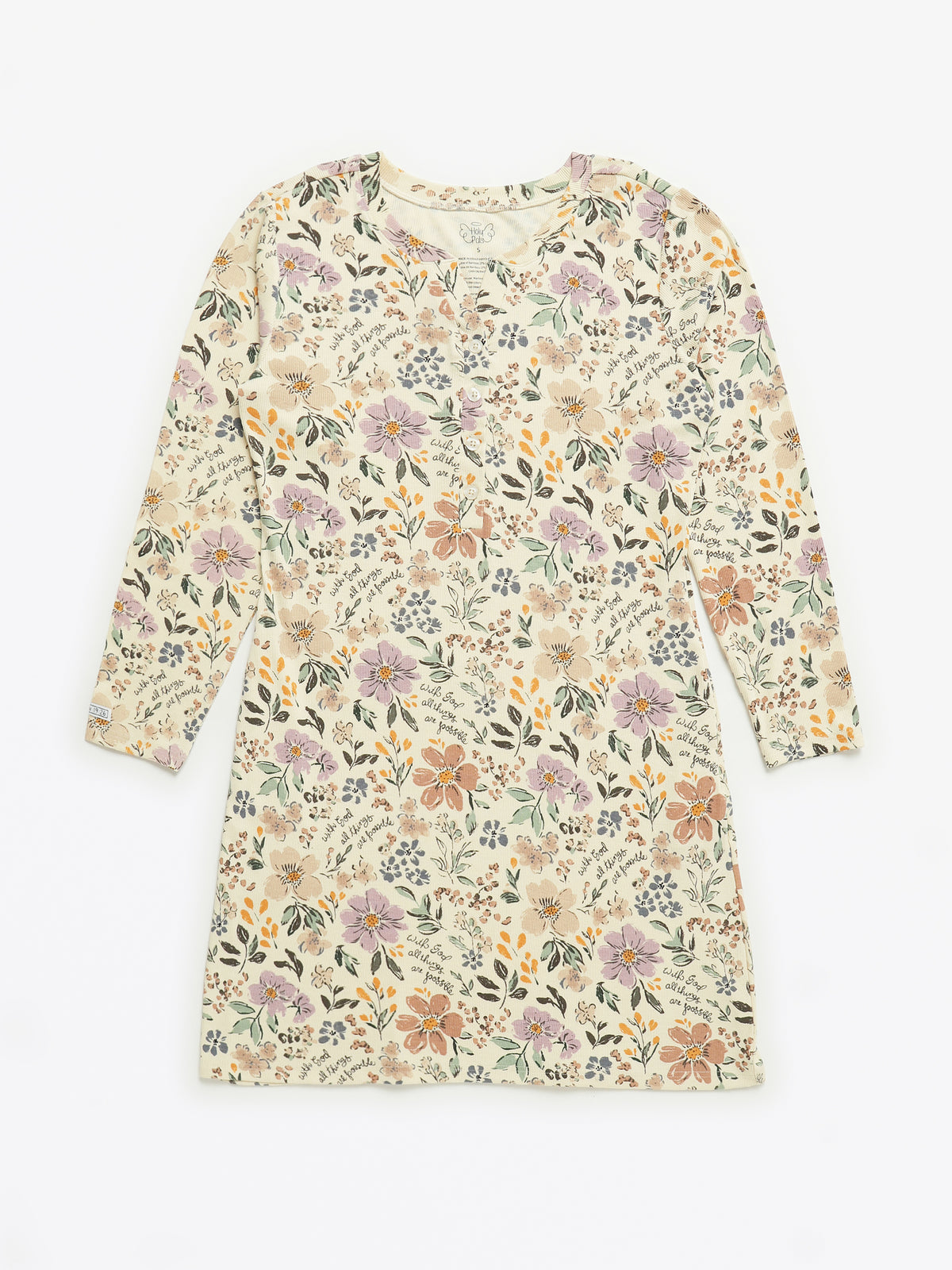 All Things Are Possible Womens Nightgown PJ Ribbed Cotton/Bamboo Blend