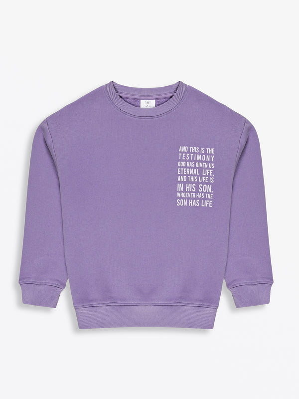 Eternal Life Purple Fleece Crewneck