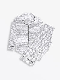 Love One Another Womens PJ Notch Collar Set Cotton