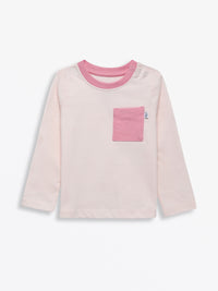 Pink Prayer Pocket Long Sleeve T-Shirt Cotton