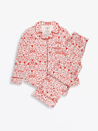 No Greater Love Pink Women's PJ Notch Collar Set Bamboo