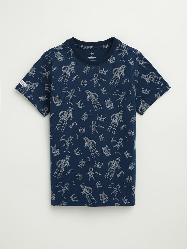 Kids David & Goliath Sailor Blue T-Shirt Cotton | Short Sleeve