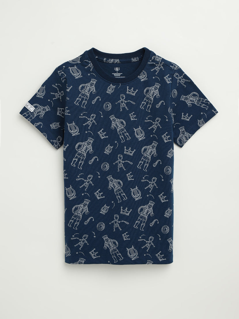 Kids David & Goliath Sailor Blue T-Shirt Cotton | Short Sleeve