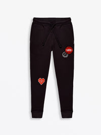 No Greater Love Vintage Washed Black Cotton Fleece Jogger