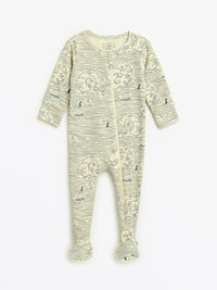 Walking on Water PJ Footed Onesie Ribbed Cotton/Bamboo Blend