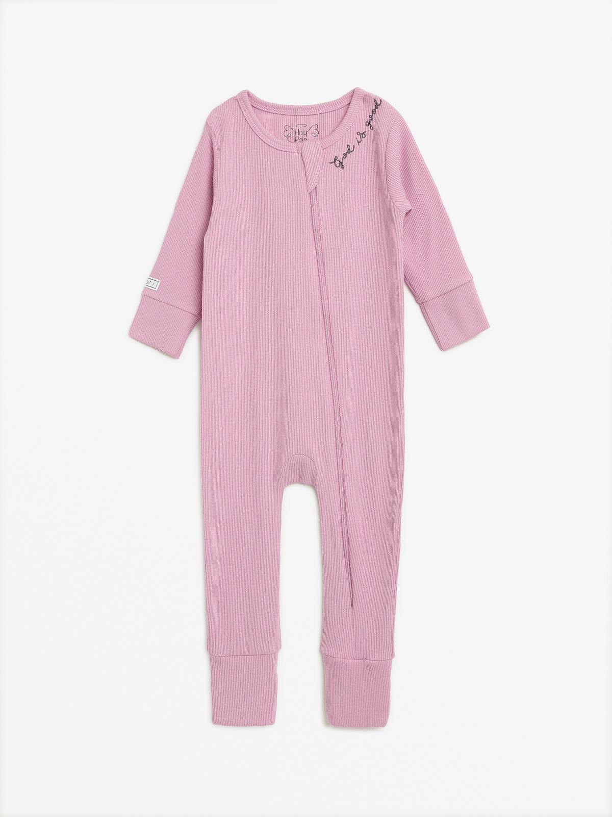 Solid Mauve PJ Footless Onesie Ribbed Cotton/Bamboo Blend