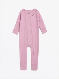 Solid Mauve PJ Footless Onesie Ribbed Cotton/Bamboo Blend