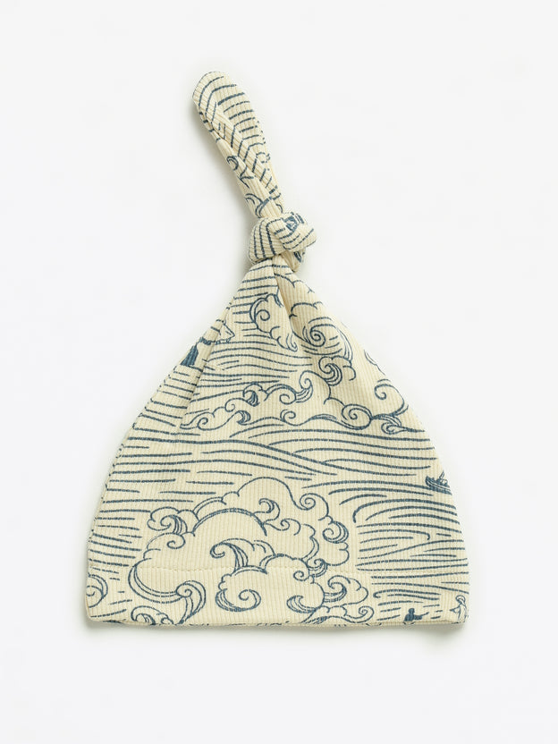 Walking on Water Knotted Hat Ribbed Cotton-Bamboo Blend