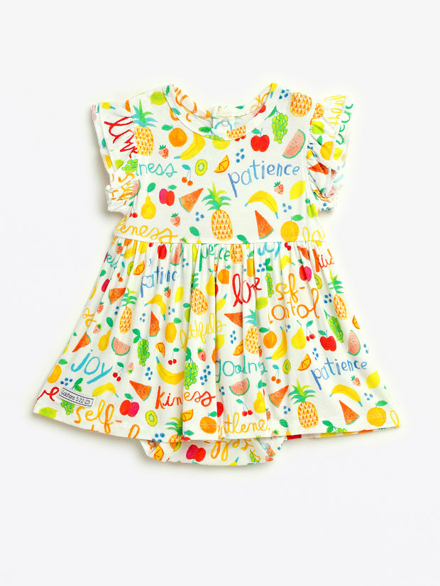 Fruit of the Spirit Short Sleeve Twirl Dress Bodysuit Bamboo