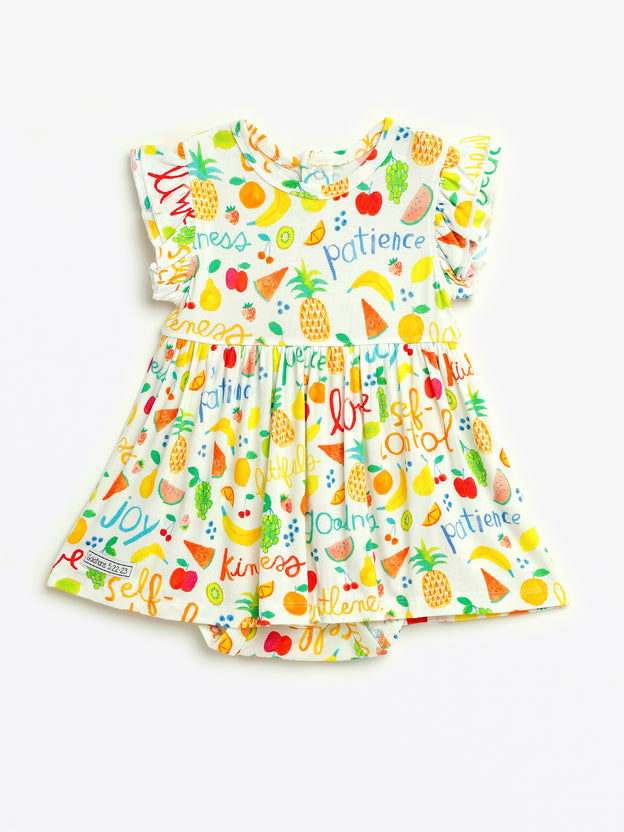 Fruit of the Spirit Short Sleeve Twirl Dress Bodysuit Bamboo
