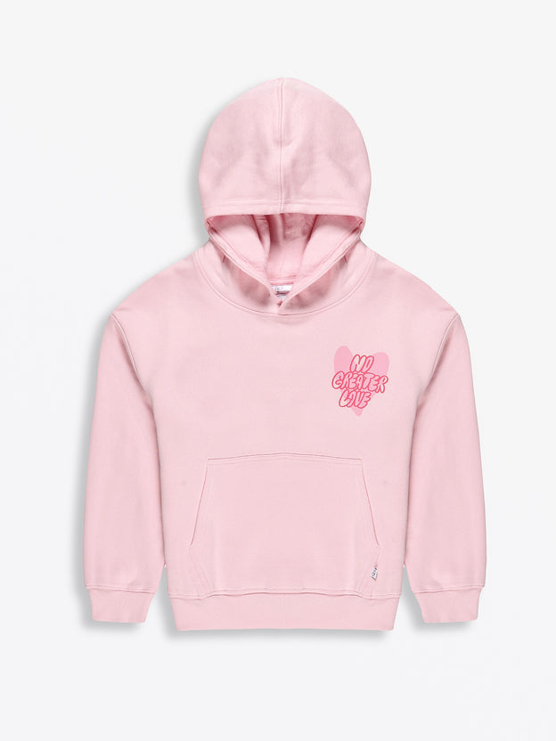 No Greater Love Pink Cotton Fleece Hoodie