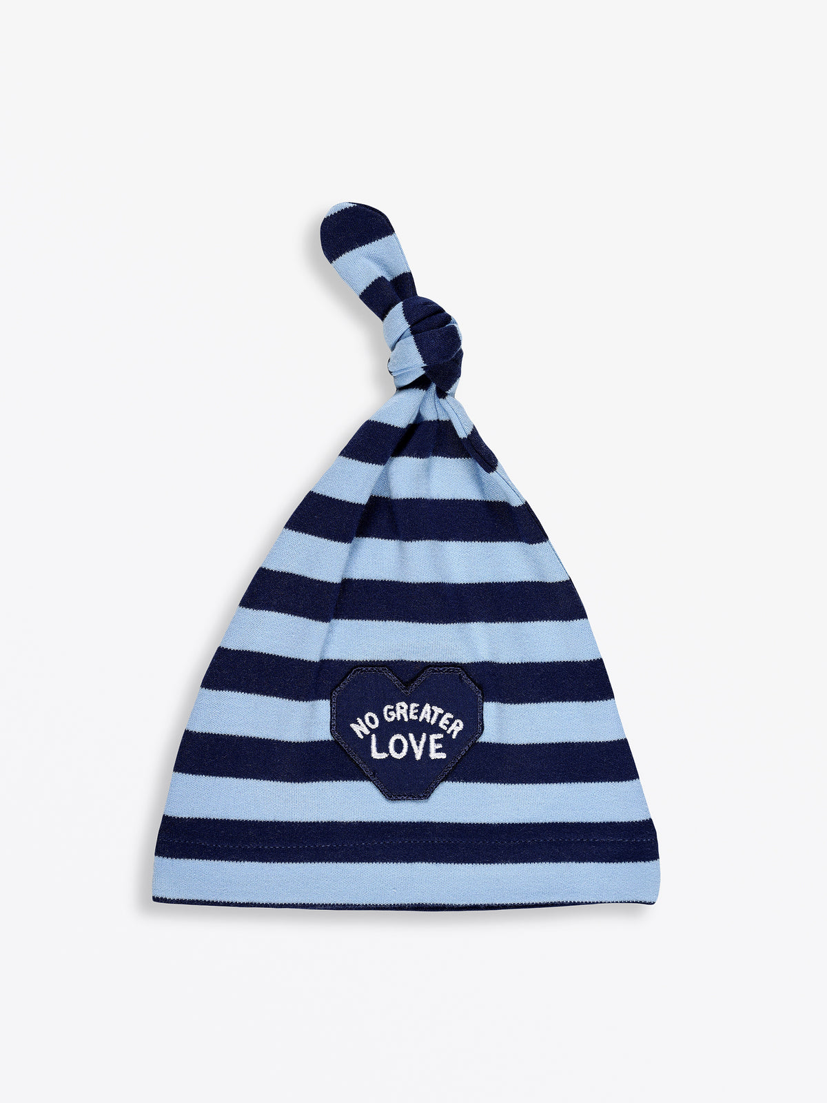 No Greater Love Blue Knotted Hat Cotton