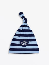 No Greater Love Blue Knotted Hat Cotton