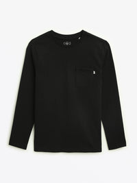 Black Prayer Pocket Long Sleeve Shirt Cotton
