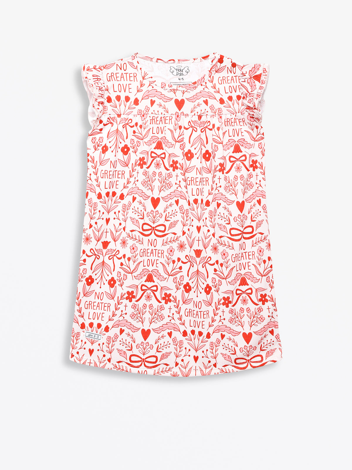 No Greater Love Pink PJ Girls Nightgown Polyester