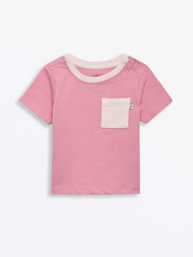 Kids Pink Prayer Pocket T-Shirt | Short Sleeve
