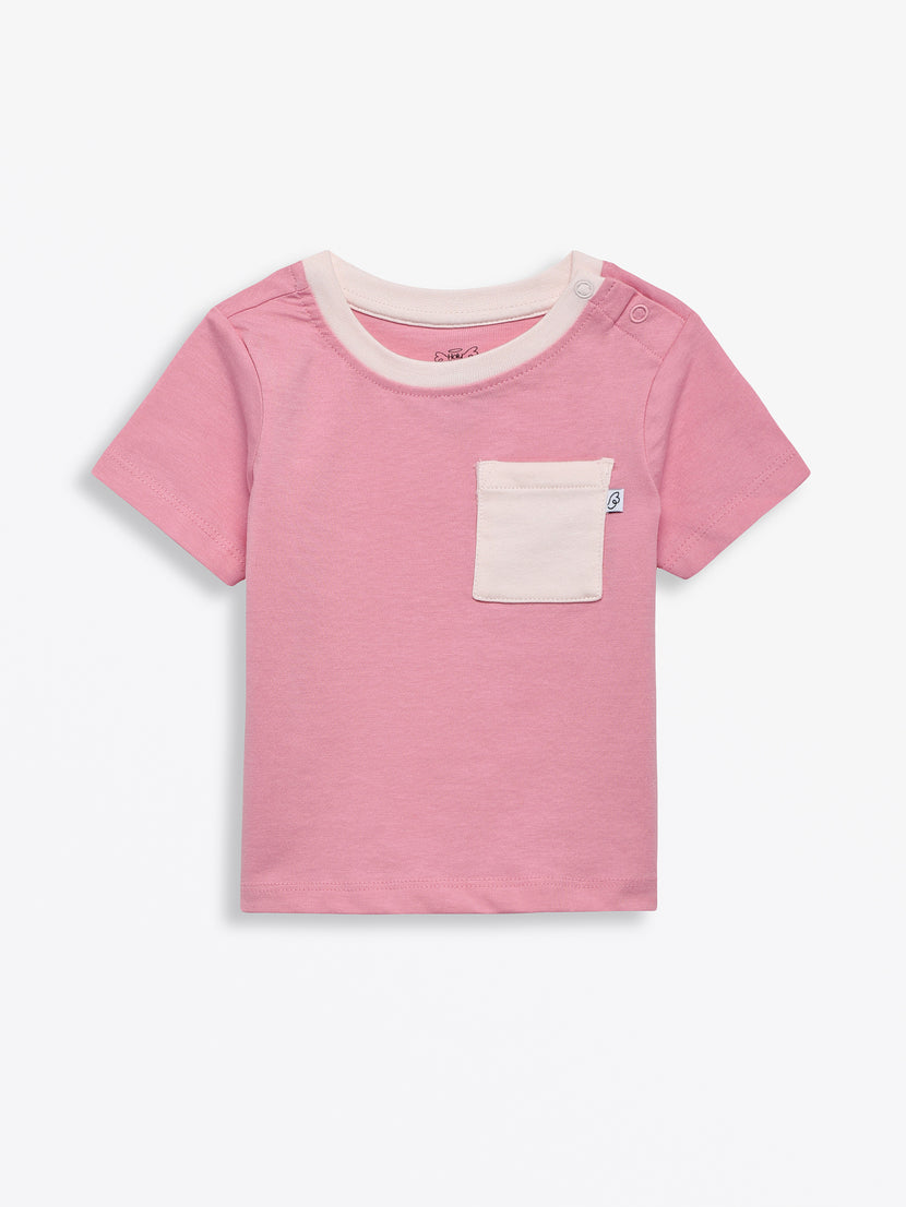 Kids Pink Prayer Pocket T-Shirt | Short Sleeve