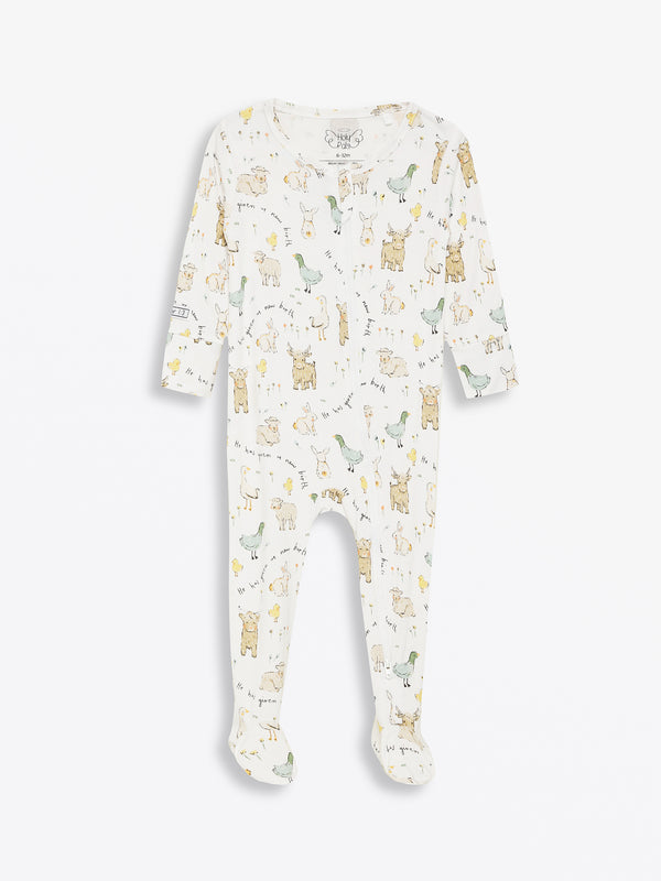 New Birth PJ Footed Onesie Bamboo
