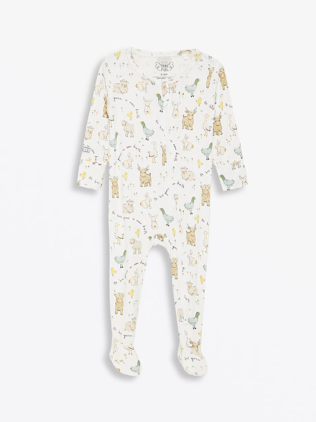 New Birth PJ Footed Onesie Bamboo