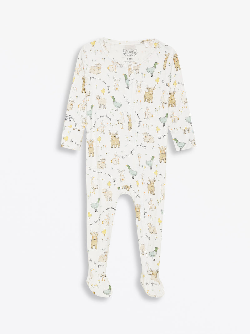 New Birth PJ Footed Onesie Bamboo