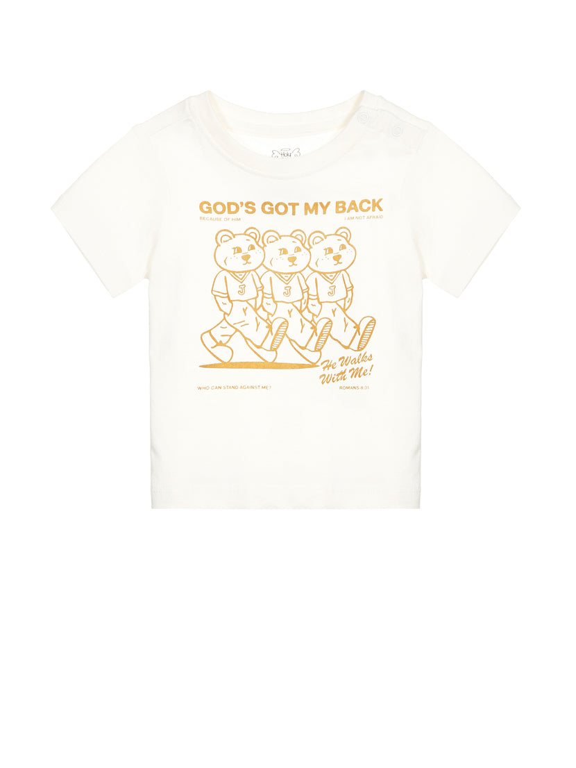 Baby God's Got My Back Tan T-Shirt Cotton | Short Sleeve