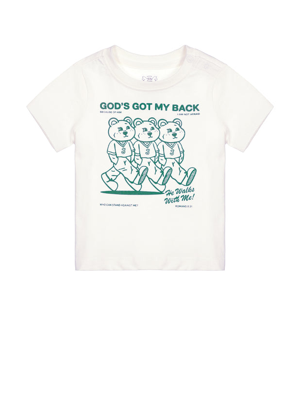 Baby God's Got My Back Teal T-Shirt Cotton | Short Sleeve