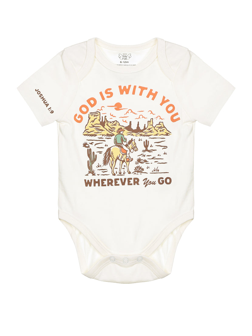 Baby God is With You Bodysuit Cotton | Short Sleeve