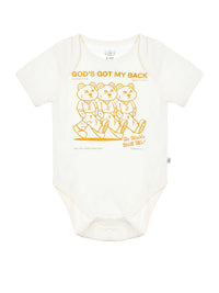 Baby God's Got My Back Tan Bodysuit Cotton | Short Sleeve