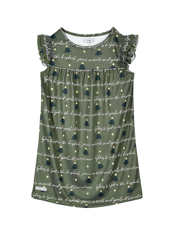Glory to God Olive Girls Nightgown Polyester