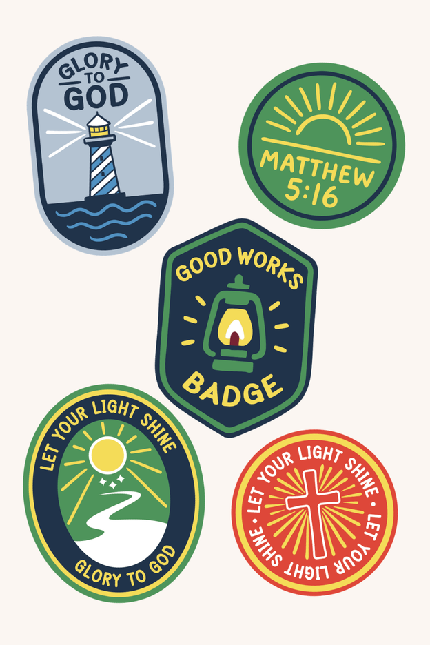 Shine Bright Badges Stickers - 5 Pack